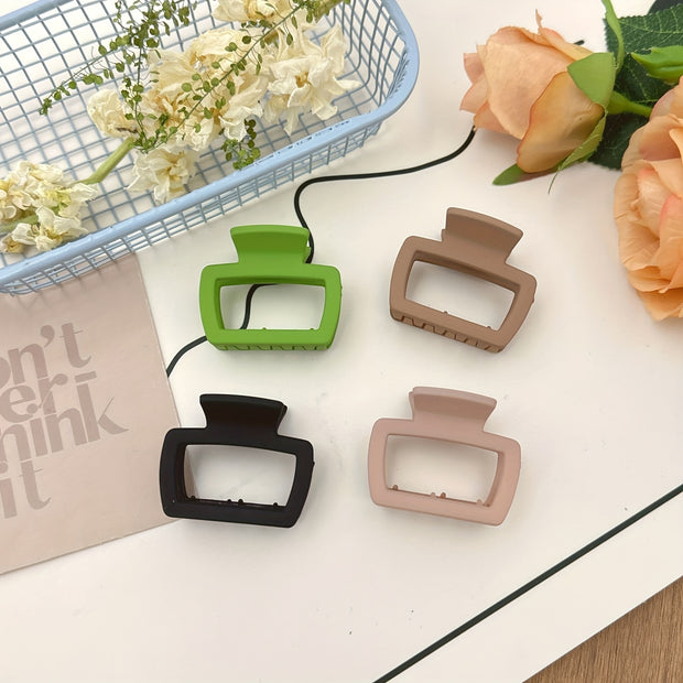 Set of 4 Elegant Matte Square Hair Clips