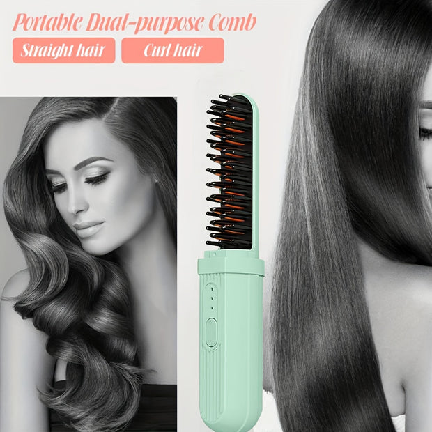 2-in-1 Portable Hair Straightener and Curler