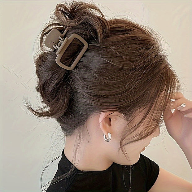 Set of 4 Elegant Matte Square Hair Clips